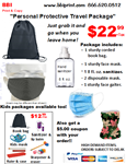 Adult Black Bag Personal Protective Travel Package-Black & Pink Flowers