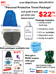 Adult Blue Bag Personal Protective Travel Package-Green Leaves
