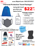 Adult Blue Bag Personal Protective Travel Package-Grey