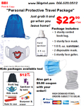 Adult Blue Bag Personal Protective Travel Package-Lips