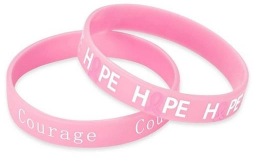 Breast Cancer Awareness Pink Wrist Bands - minimum qty 100 ($2.02 each)