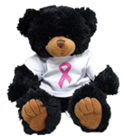 Breast Cancer Awareness Black Teddy Bear - minimum qty 100 ($6.99 each)