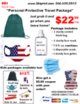 Adult Green Bag Personal Protective Travel Package-American Flag