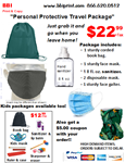 Adult Green Bag Personal Protective Travel Package-Green Leaves