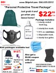 Adult Green Bag -Personal Protective Travel Package-Grey Skull