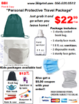 Adult Green Bag Personal Protective Travel Package-Light Grey