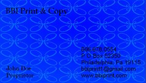 500 Business Cards without Logo - Blue Shammie
