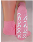 Breast Cancer Awareness Pink Ribbon Socks - minimum qty 48 ($3.95 each)