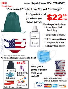 Adult Green Bag Personal Protective Travel Package-American Flag