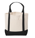 Carry Tote Bag White and Black - Large Sze