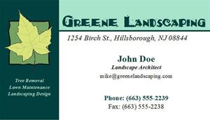 500 Business Cards - Landscaping